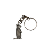 Pewter Groundhog Key Chain – 1.25 Inch