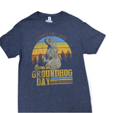 *Adult Groundhog Birthday T-Shirt - 3X Heather Navy
