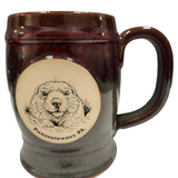 Double Barrel Pottery Stein - 20 oz Handmade Mug