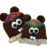*Youth handknit ghog hat F-fur : youth