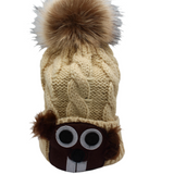 Adult Pom Pom Groundhog Hat