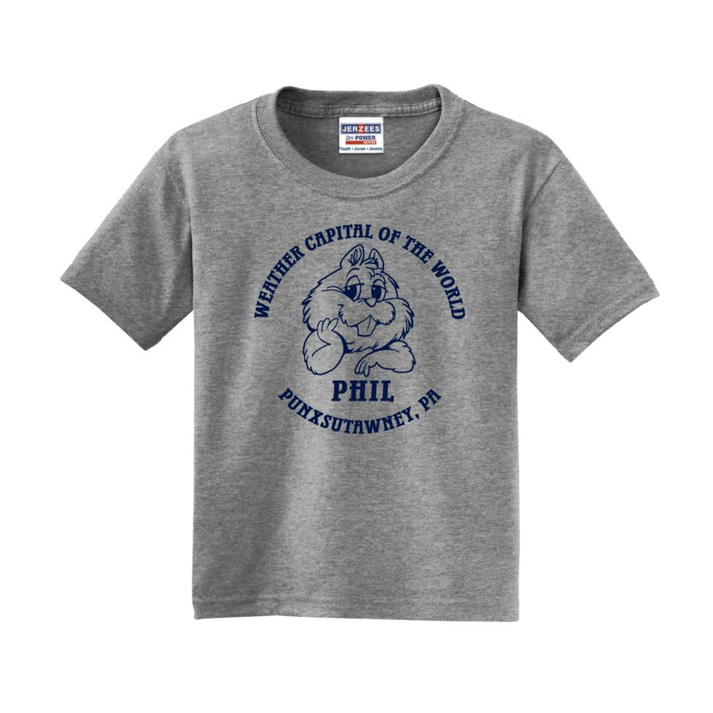 Youth Weather Capital T-Shirt - Gray-Groundhog Stuff
