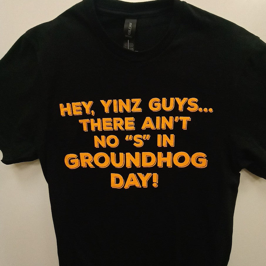 Adult 'Ain't No S in Groundhog Day' T-Shirt - Black-Groundhog Stuff