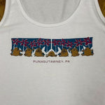 Adult Groundhog & Flowers Tank Top - White-Groundhog Stuff
