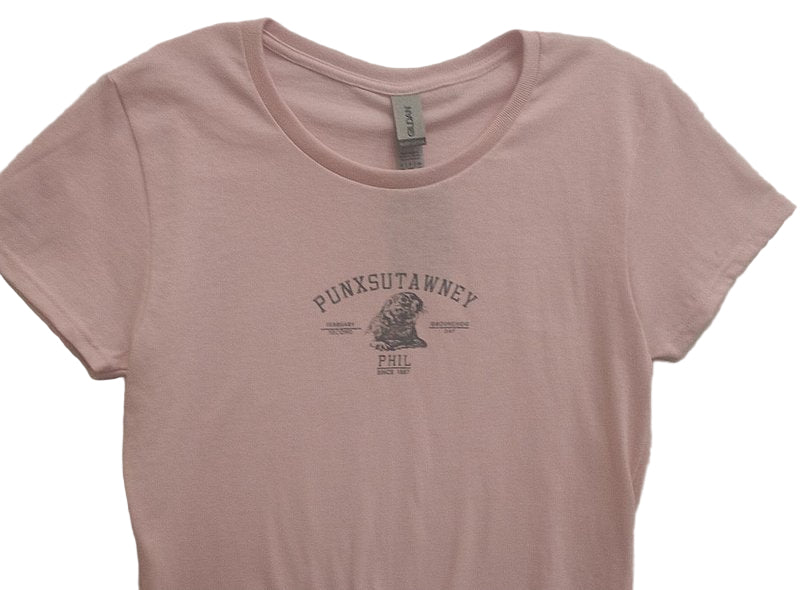 Ladies Authentic Ghog T-Shirt - Light Pink-Groundhog Stuff