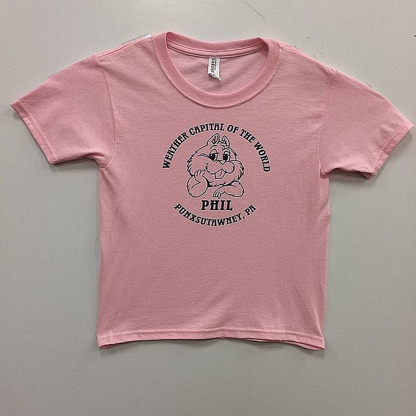 Youth Weather Capital T-Shirt - Light Pink-Groundhog Stuff