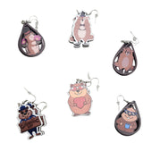 *Wooden painted ghog earrings